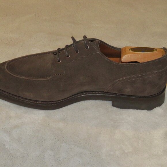 Edward Green Dover Ridgeway Sole Espresso Brown Suede Derby 8 E NWB - Picture 3 of 14